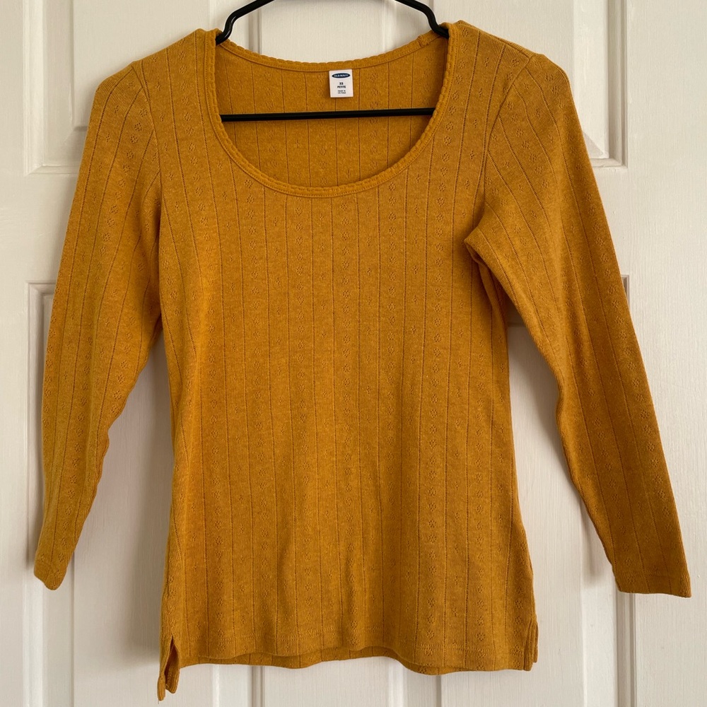 Old Navy Mustard Yellow Knit Sweater
